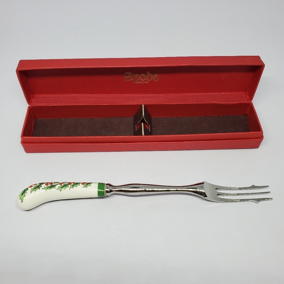 Spode CHRISTMAS TREE Pickle Fork Made In England Box Stainless Steel 7.5 Vtg. - Picture 11 of 15